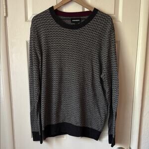Bonobos Black and Gray Men's Chevron Sweater size large